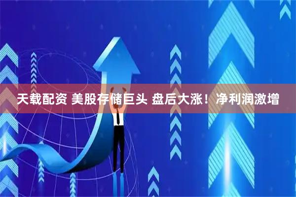 天载配资 美股存储巨头 盘后大涨！净利润激增